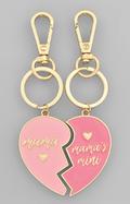 2 Heart Enamel Key Chain Set