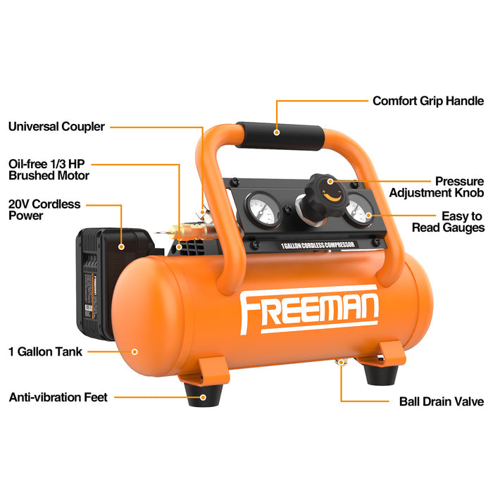 PE20V1GCK 20 Volt Cordless 1 Gallon Air Compressor Kit
