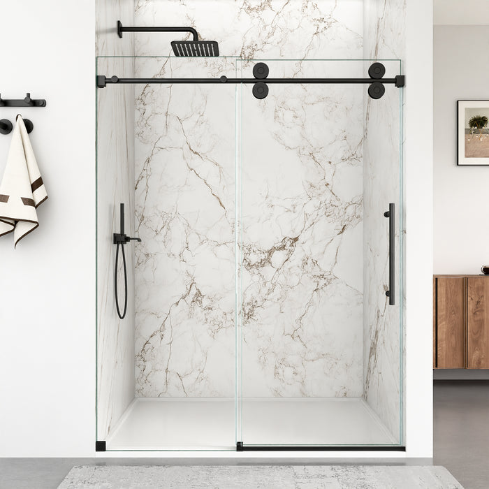 44"-48"W*76" H Frameless Single Sliding Shower Door – 5/16" (8mm) Clear Tempered Glass, Bypass Design