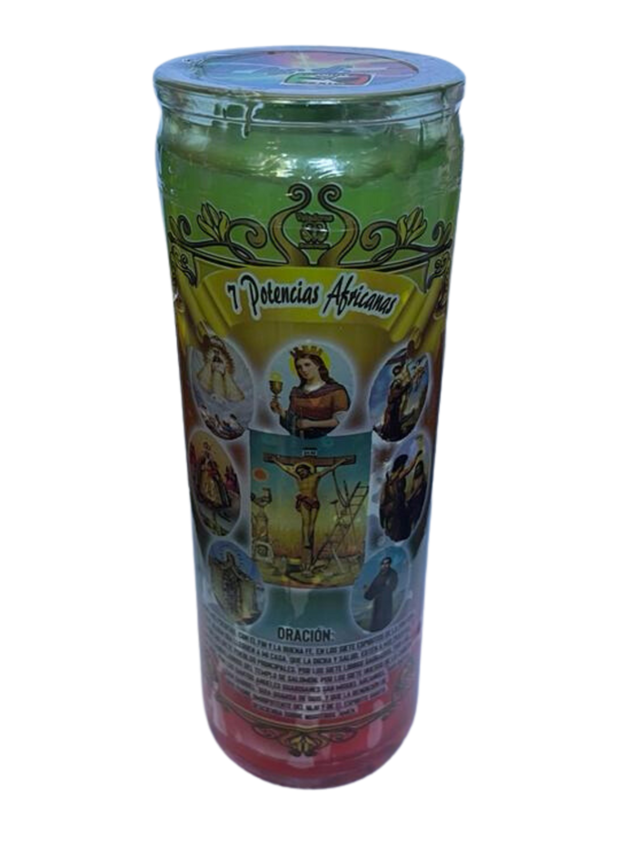 7 African Powers Candle: Harness the Strength of Spiritual Forces ( 7 Potencias Africanas )