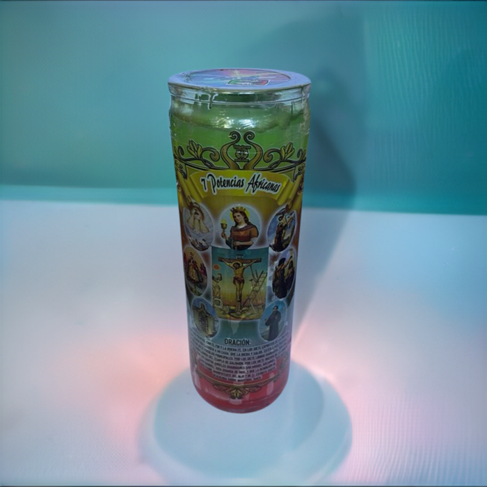 7 African Powers Candle: Harness the Strength of Spiritual Forces ( 7 Potencias Africanas )