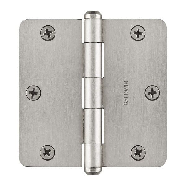 Baldwin 3.5" 1/4" Radius Hinge in Satin Nickel