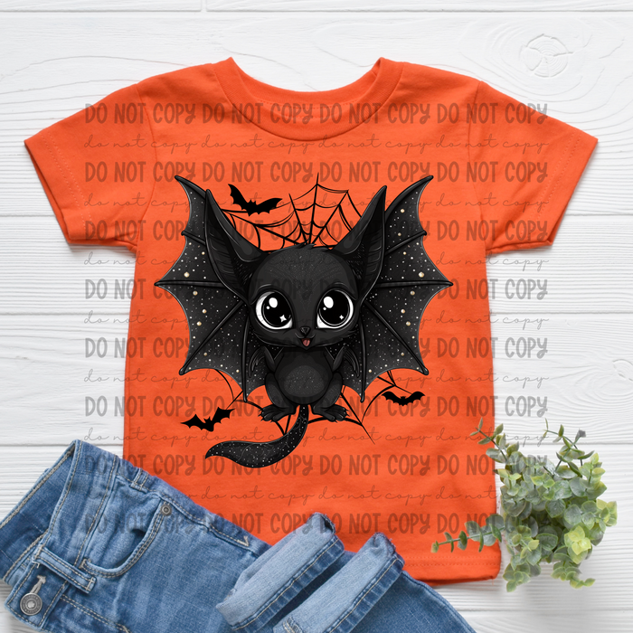 Bat With Web - PNG