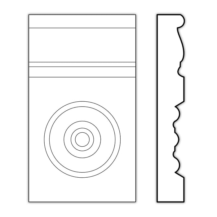 Bullseye Plynth Block , 4 1/2''w x 7"h x 1"d Accessories White River Hardwoods