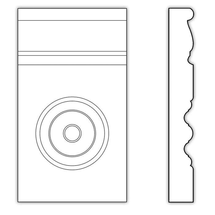 Bullseye Plynth Block , 4 1/2''w x 8"h x 1"d Accessories White River Hardwoods
