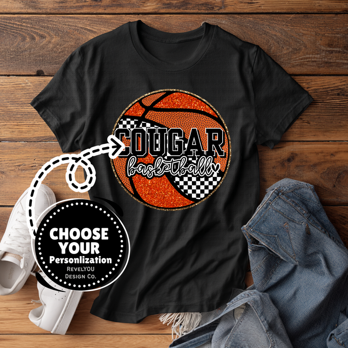 Checkered Basketball Mascot