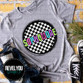 Checkered Circle Pink Sophomore - PNG