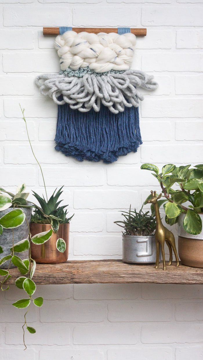 CLOUD 10 COLLECTION: Indigo + White Cloud | Woven Wall Hanging