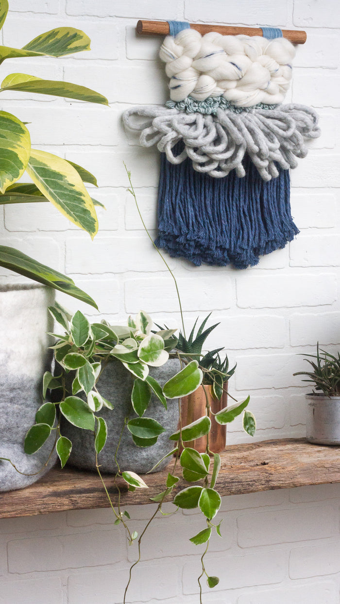 CLOUD 10 COLLECTION: Indigo + White Cloud | Woven Wall Hanging
