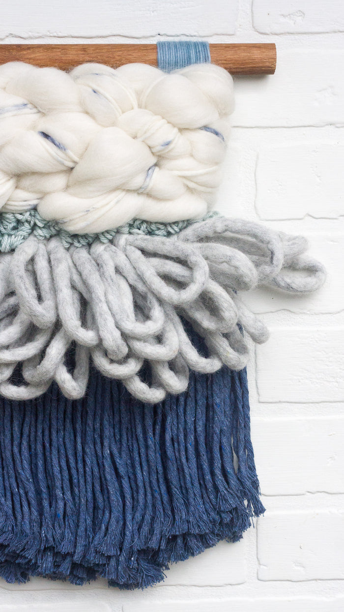 CLOUD 10 COLLECTION: Indigo + White Cloud | Woven Wall Hanging