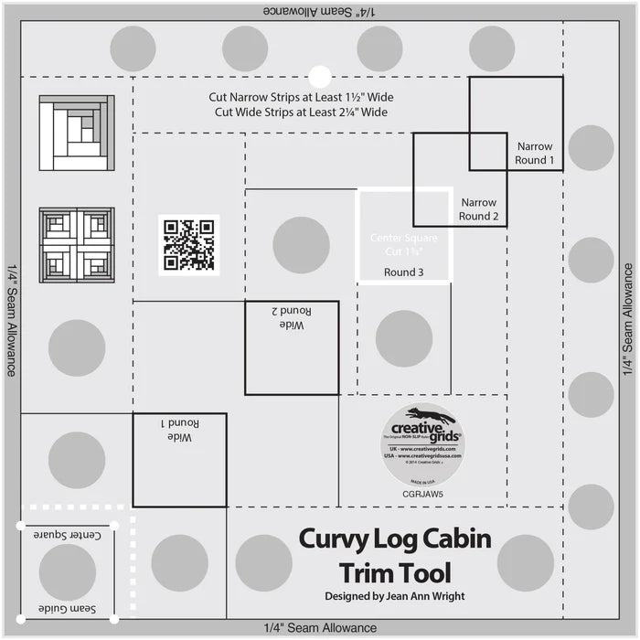 Creative Grids - Skinny 8in Curvy Log Cabin Trim Tool