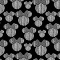 Curtain Valance - Minnie Mouse Heads Grey Cotton