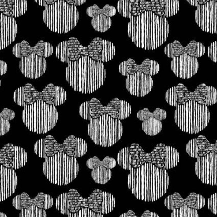 Double Sided Cotton Blanket - Minnie Mouse Heads Grey Cotton
