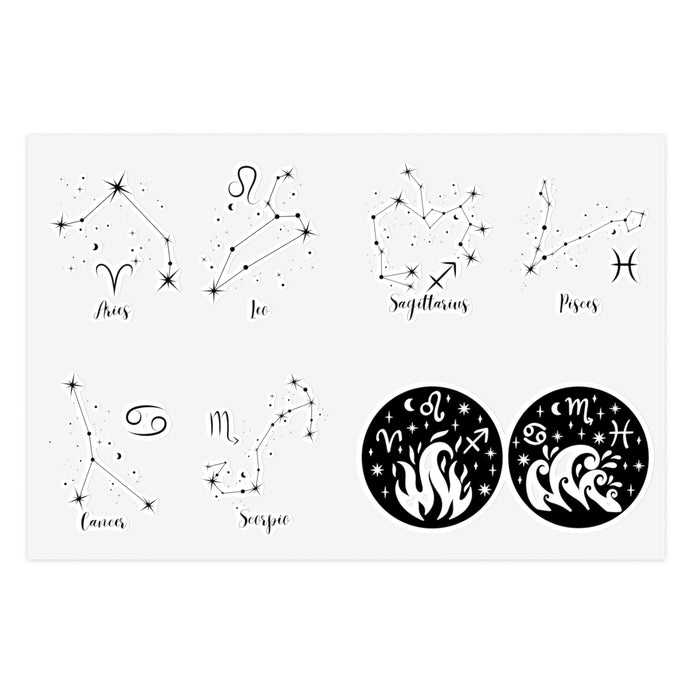Enlighten Sticker Sheets - Opposite Elements Zodiac Signs. Sticker Sheets