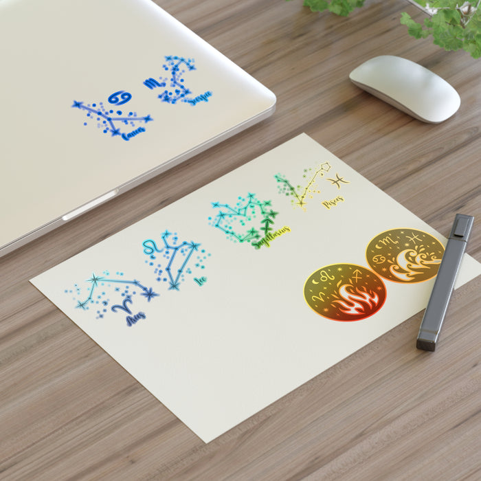 Enlighten Sticker Sheets - Opposite Elements Zodiac Signs. Sticker Sheets