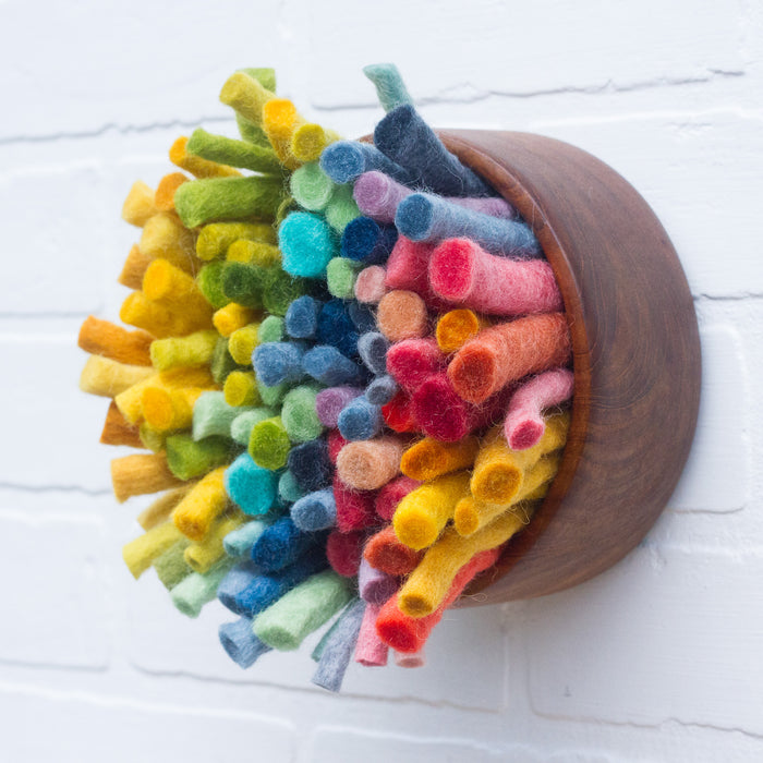 Felted Puff in Vintage Frame | Rainbow (4)