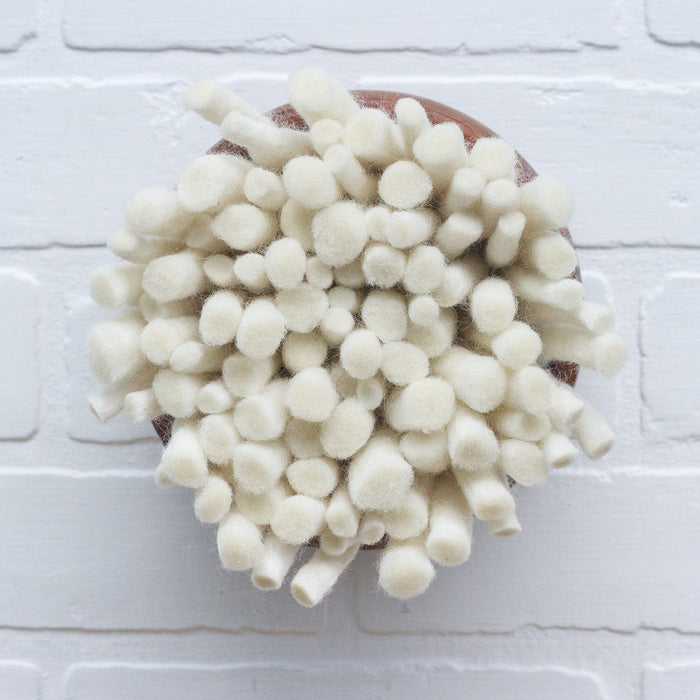 Felted Puff in Vintage Frame | White