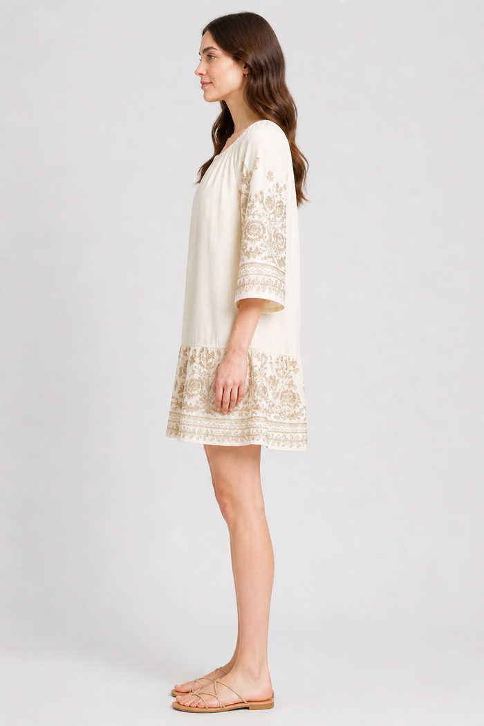FLORAL PATTERN COVER-UP DRESS