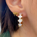 Gold and White Clover Hoop Earrings - Lyla's: Clothing & Gifts - Online and Rockwall Texas Boutique