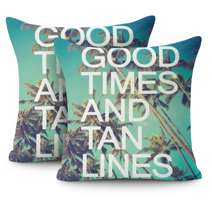 "Good Times And Tan Lines" Cushion Covers (Pack of 2)