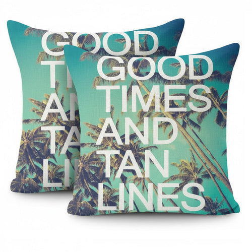 "Good Times And Tan Lines" Cushion Covers (Pack of 2)