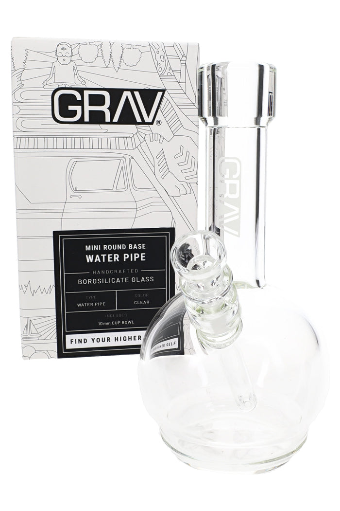 GRAV Mini Clear Round Base Glass Bong – 10 mm – 6.5″