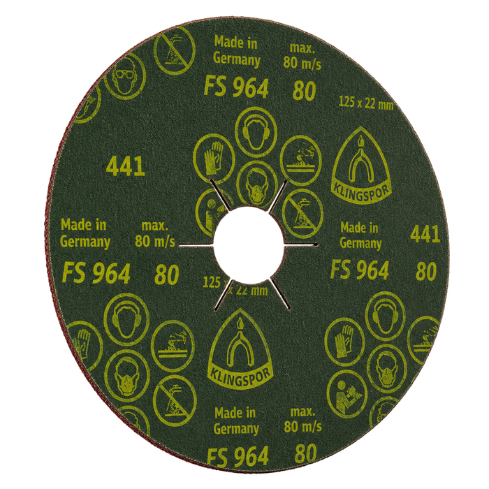Klingspor FS 964 ACT Ceramic Fibre Discs – 25 Pack