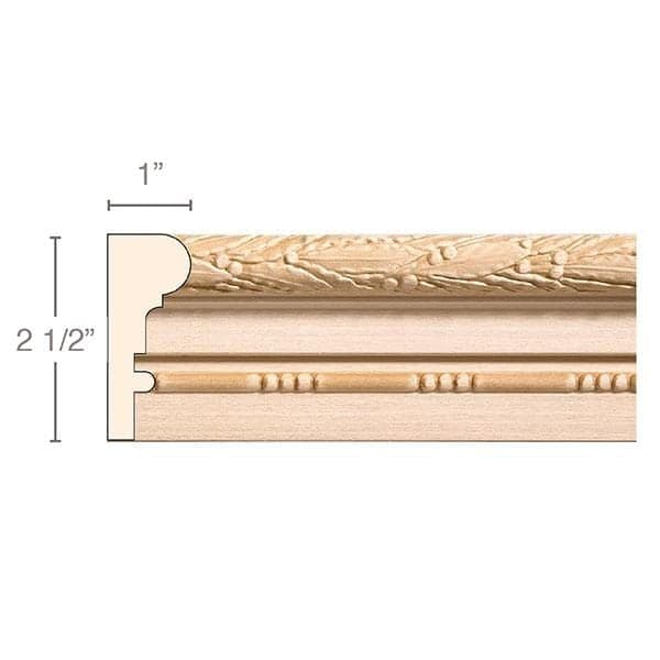 Laurel Leaf with Bead and Barrel, 2 1/2''w x 1''d Panel Mouldings White River Hardwoods