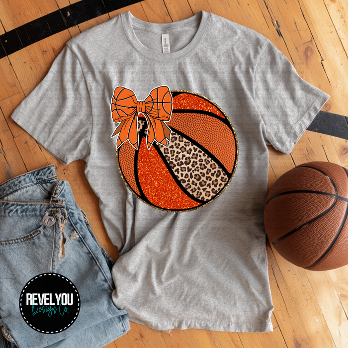 Leopard Basketball Bow - PNG