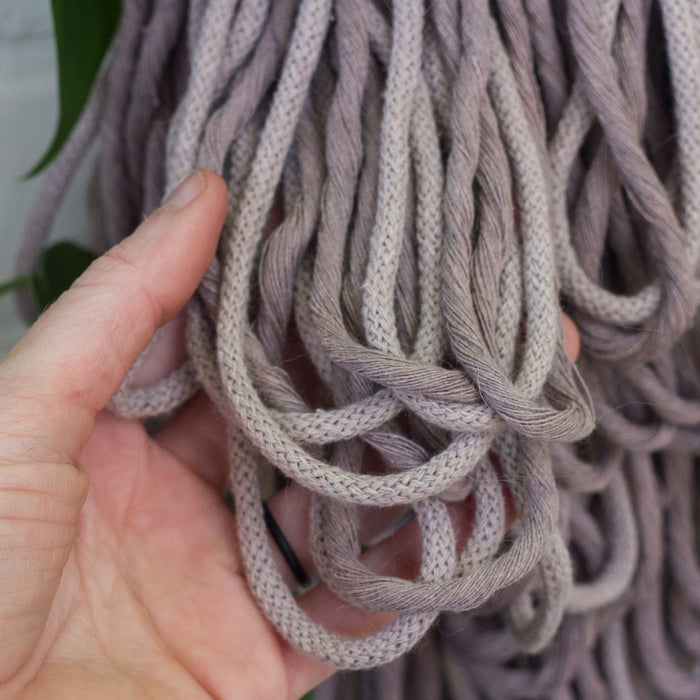 Long + Skinny Textured Weaving | Beige, Mauve + Chartreuse