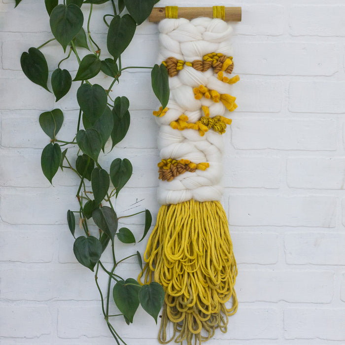 Long + Skinny Textured Weaving | White + Gold