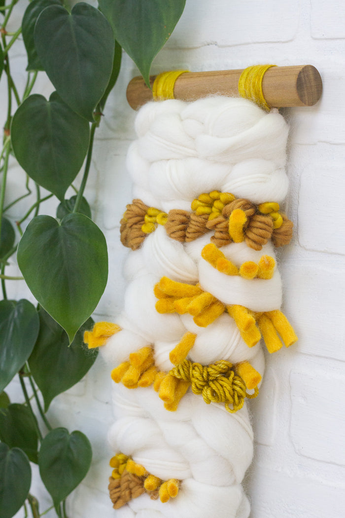 Long + Skinny Textured Weaving | White + Gold