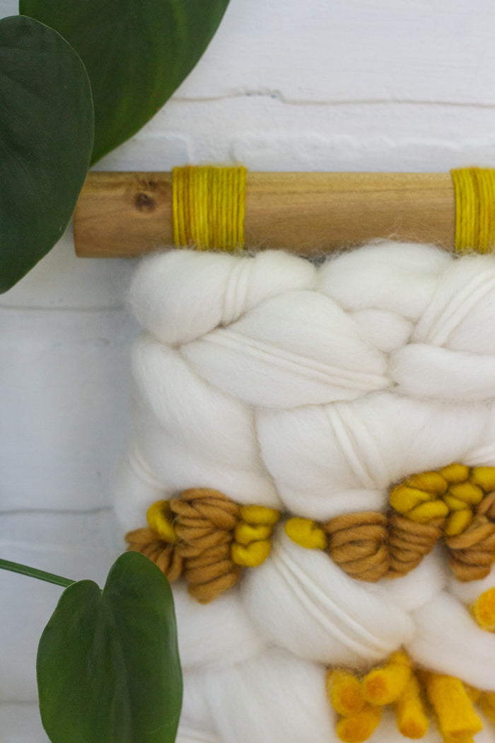Long + Skinny Textured Weaving | White + Gold