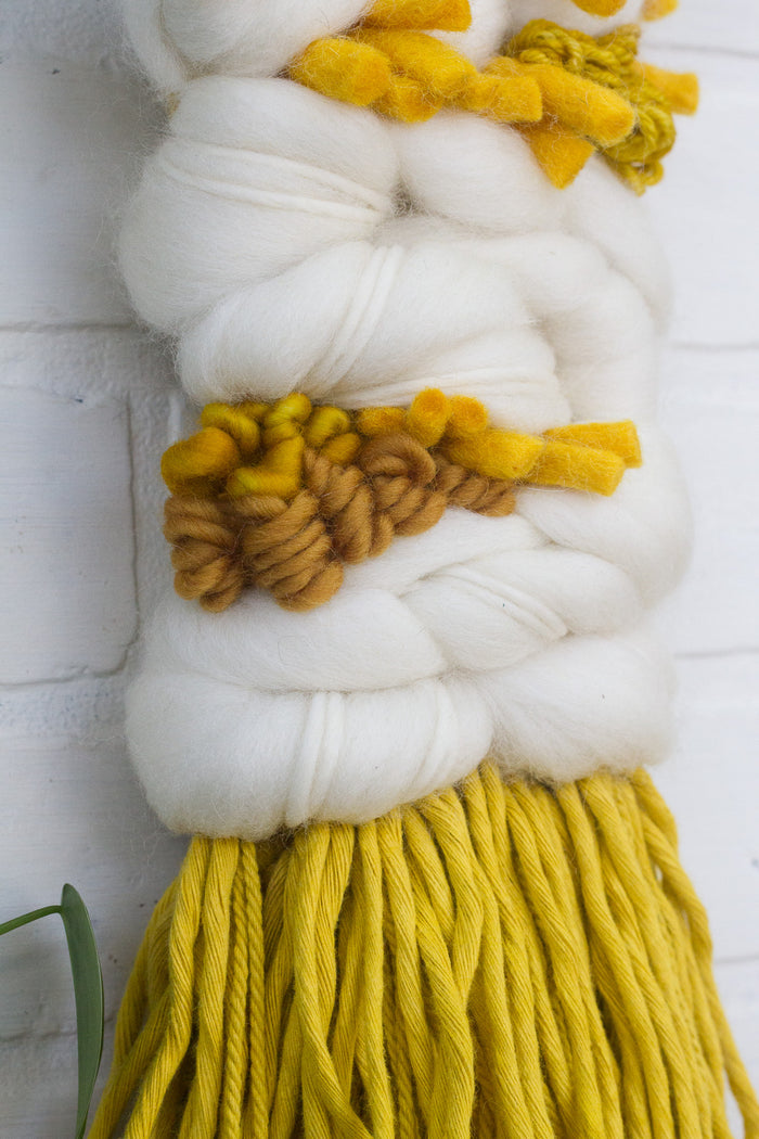 Long + Skinny Textured Weaving | White + Gold