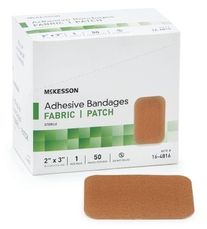Mckesson Adhesive Strip: 50 Count, Tan, 2" x 3" 66779343