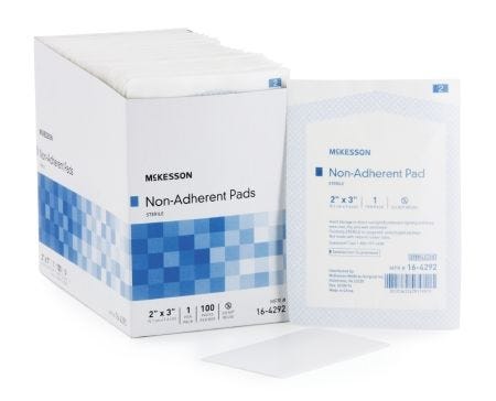 Mckesson Medi-Pak Performance Non-Adherent Dressing: 100 Count, White, 2" x 3" 55639320