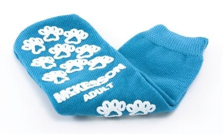 McKesson Terries 40-3828 Slipper Socks Adult Large Teal Above the Ankle. Case of 48