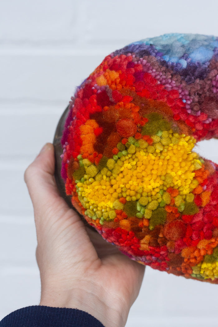 MEGA "0" Puff Fiber Sculpture in Vintage Metal Frame