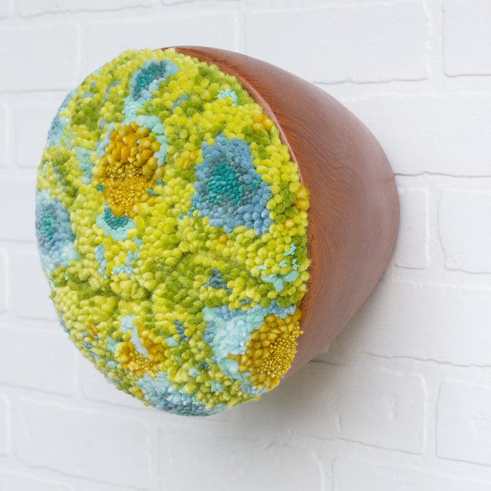 Mega Puff Fiber Sculpture | Chartreuse + Green + Aqua