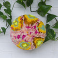 MEGA Puff Fiber Sculpture in Teak Frame | Pops of Neon