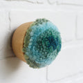 Mini Puff Fiber Sculpture | Aqua + Seafoam