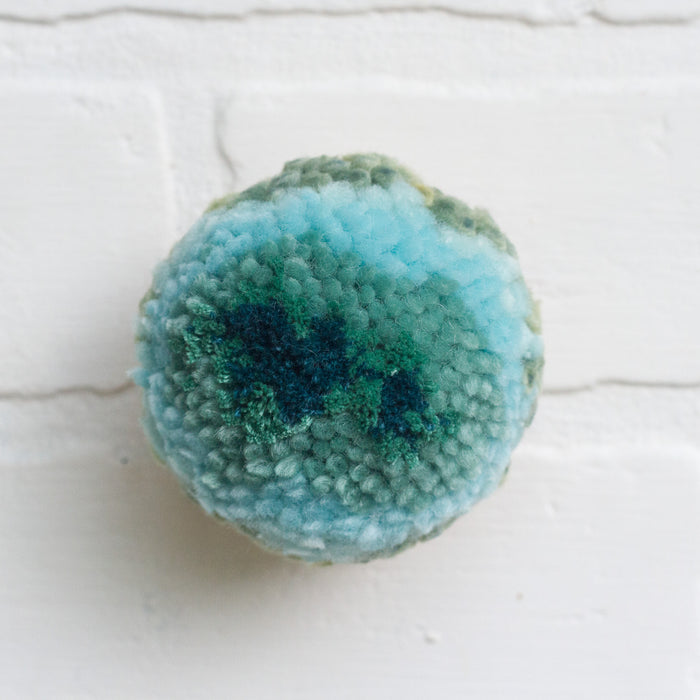 Mini Puff Fiber Sculpture | Aqua + Seafoam