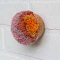 Mini Puff Fiber Sculpture | Orange + Pink