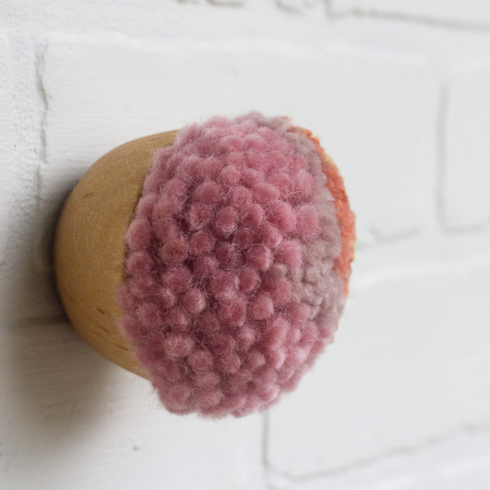 Mini Puff Fiber Sculpture | Orange + Pink