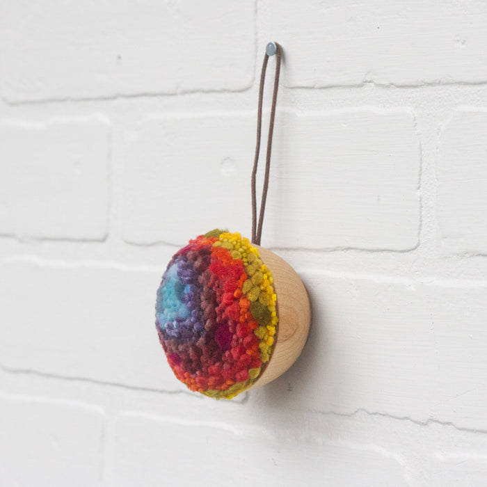 Mini Puff Ornament | Fiber Sculpture, Rainbow 1