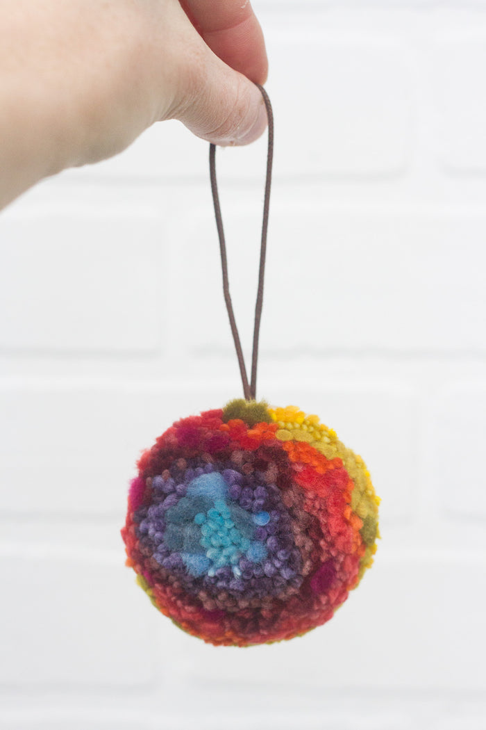 Mini Puff Ornament | Fiber Sculpture, Rainbow 1