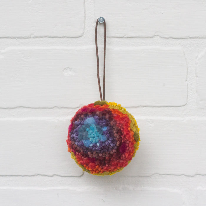 Mini Puff Ornament | Fiber Sculpture, Rainbow 1