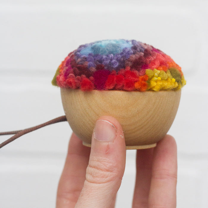 Mini Puff Ornament | Fiber Sculpture, Rainbow 1