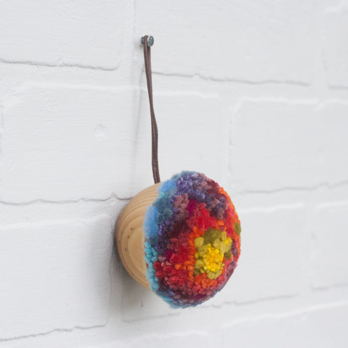 Mini Puff Ornament | Fiber Sculpture, Rainbow 6