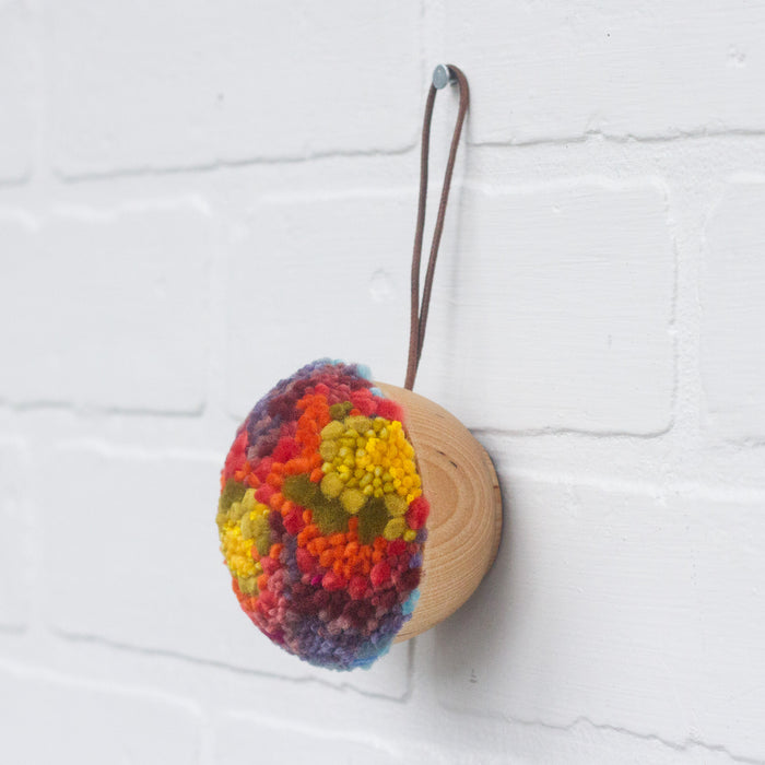 Mini Puff Ornament | Fiber Sculpture, Rainbow 6